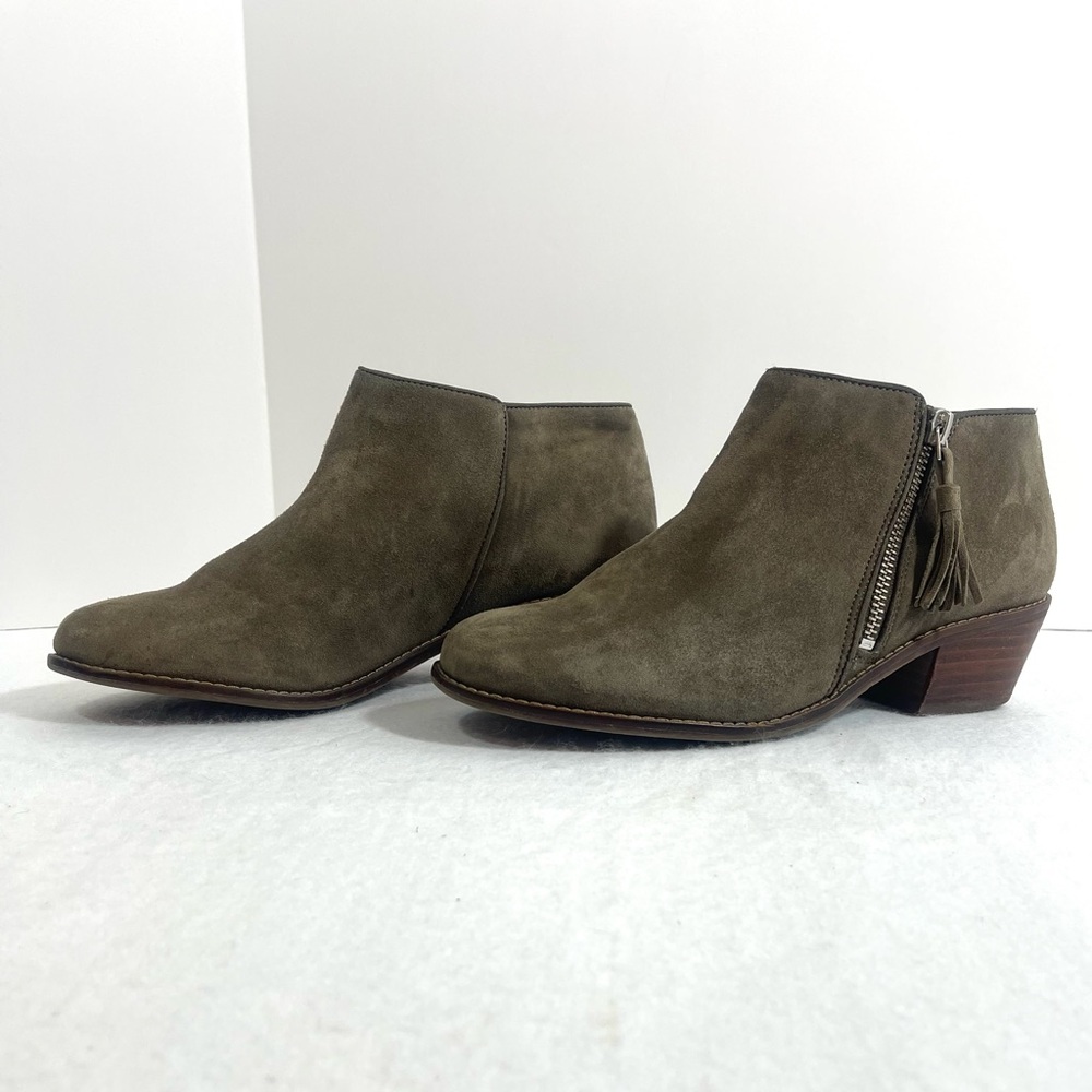 Vionic Serena Gray Suede side zip ankle bootie